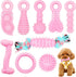 Puppy Toys, 9 Pack Chew Toys for Teething, Cute Pink Soft Durable Interactive Toys for Small Dogs