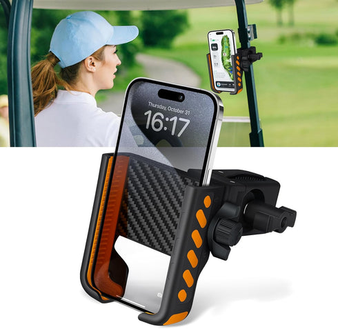 Mixsuper Liner Golf Cart Phone Mount Holder for Club Car/EZGO/Yamaha, Big Phones Thick Cases