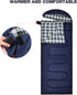REDCAMP Flannel Sleeping Bag for Adults, Comfortable Cotton Camping Bag with Detachable Hood, Red/Grey/Blue