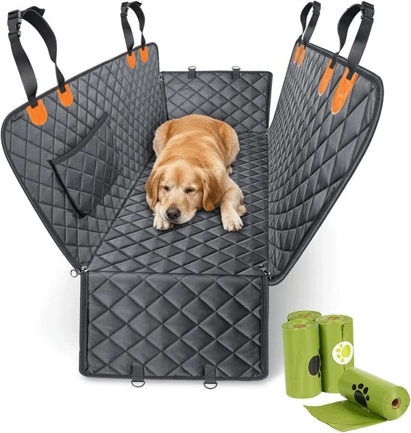 ARGNOOR Dog Car Seat Cover with Free Poop Bags, Waterproof 600D Car Seat