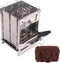 Portable Folding Camping Wood Stove, Lightweight Stainless Steel Wood Burning Camp Stove with Grill for BBQ