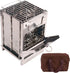 Portable Folding Camping Wood Stove, Lightweight Stainless Steel Wood Burning Camp Stove with Grill for BBQ