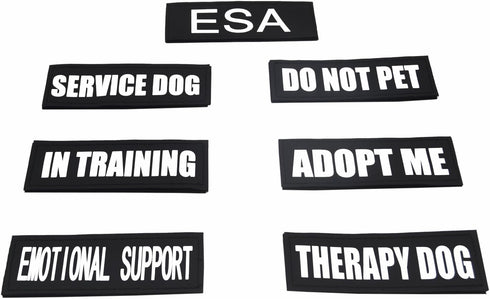 2 Pack Reflective Service Dog Patches with Hook Back for Pet Collar, Vest, and Harness - 3 Sizes