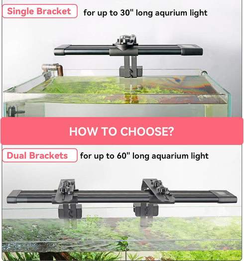 957 978 999 918, Base1.7'' hygger Aquarium Light Riser Fits Universal Fish Tank Light Holder Adjustable Led Aquarium