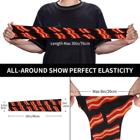 Cghjklzxv Tasty Bacon Strips Ice Silk Arm Guard, Lightweight And Breathable, Suitable For Driving, Sports And Outdoor