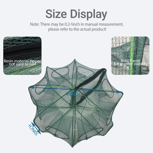 Generic Foldable Minnow Trap,Crab Trap,Fishing Net,Bait Cage for Crabs Minnow Lobster Shrimp Crawfish