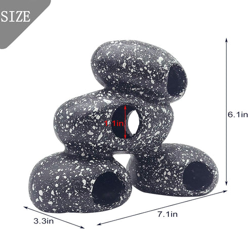 PINVNBY Aquarium Stone Hideaway Decoration, Resin Cichlids Rock Decor for Betta Fish Tank