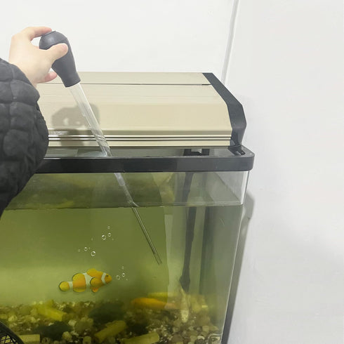 2 Set Manual Fish Tank Cleaning Tools with Extension Pipe and L Shaped Extension Pipe, 30ml Aquarium Water Changer,