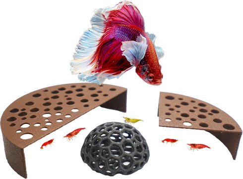 CTWPets Shrimp Breeding Protection Set, 3-Pack Bundle with Hide Dome, Half Protector,