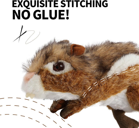ALL FOR PAWS Stuffed Animal Chipmunk Squeaky Toy for Large Dogs