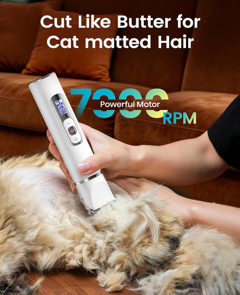 3 1 Trimmer Trimmer, 3 IPX7 oneisall Quiet Cat Clippers for Matted Hair, in Cat Grooming Kit with LCD Display, Cat Hair