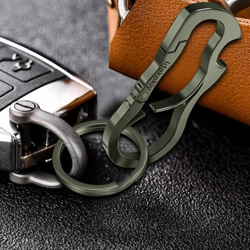 Idakekiy Dual Carabiner Keychain Multi Tool with Key Chain Bottle Opener for Keys