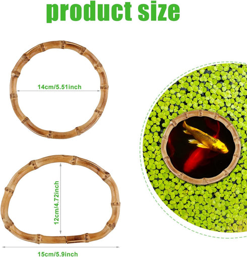 2pcs Aquarium Feeding Rings, Wooden Fish Feeding Rings Fish Tanks Plant Corral Floating Plant Feeding Rings for Keeping Floating Plants in Place Fits Fish Tanks and Aquarium