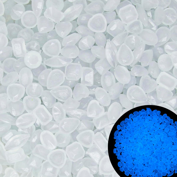 300pc Glow in The Dark Rocks, Luminous Decorative Stones for Bonsai, Aquarium, Yard Lawn Decor, White Pebbles