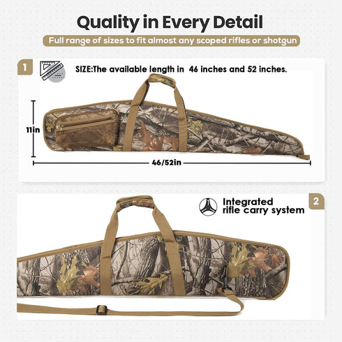 3 46 52 Inch RAVOINCC Rifle Case Soft Shotgun Cases - Water Resistant Gun Carry Bag for Scoped Rifles with Accessory