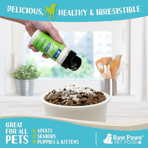 Raw Paws Boost Pet Food Topper, Whole Goat Milk Powder, 3.1-oz, Made in USA, Dog Food Toppers