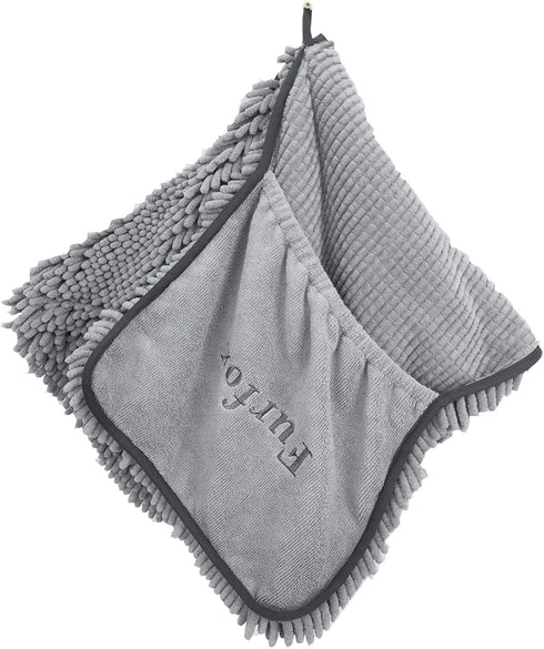Absorbent Dog Towel, Microfiber Quick Drying Towel with Hand Pockets for Medium Large Dogs, 35 x 15 inches