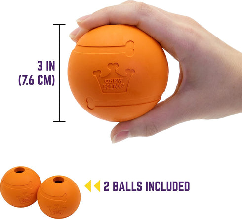 Chew King 3 Inch Bacon Flavor Rubber Balls, 2 Pack