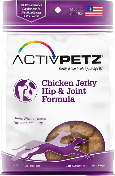 Loving Pets Activpetz Chicken Jerky Hip & Joint Formula Dog Treat - 7 Oz