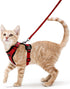 rabbitgoo Cat Harness and Leash - Soft Adjustable Vest for Walking, Escape Proof, Breathable Reflective Strips (Red, S)