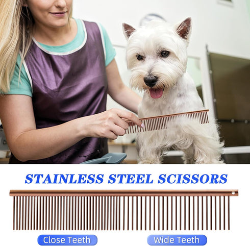 Dog Grooming Scissors - Maxshop Premium Stainless Steel Trimmer Kit, Professional Set of 4
