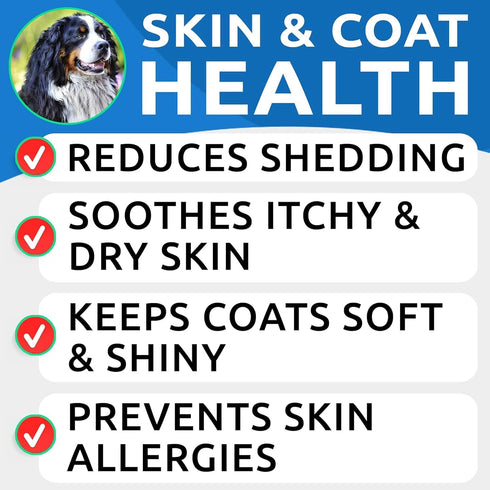 3 180 BARK&SPARK Omega for Dogs - Fish Oil Treats for Dog Shedding, Skin Allergy Chews, Itch Relief, Hot Spots