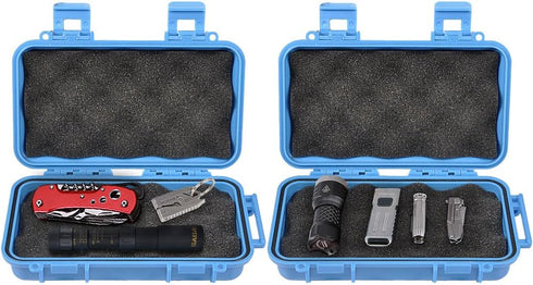 Waterproof Shockproof Dry Storage Box, Hard Plastic Protective Grip Carry Case + Foam + Handle for Fishing Camping
