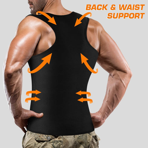 Men's Sauna Suit Shirt - Compression Vest for Gym & Exercise