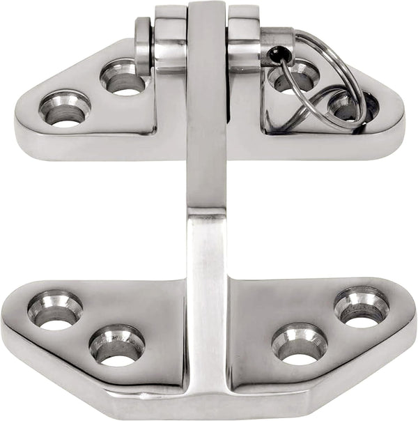 Long Reach Stainless Hatch Hinge, Heavy Duty Marine Grade 316 Hinge with Removable Pin for Yacht Hardware