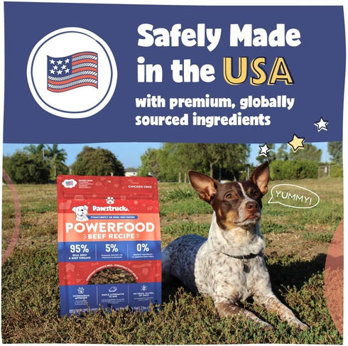 Recommended, 2lb Pawstruck Air Dried Dog Food with Real Beef, Grain-Free, Made in USA, Non-GMO & Vet High Protein