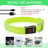 YFbrite Light Up Dog Collar, Full Adjustable Rechargeable LED Safety Glowing Collar for Night (Design 2-Green, Large)