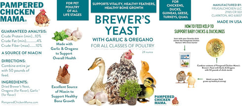 (24 (3 Brewer's Yeast for Ducks & Chickens with Garlic & Dried Oregano Ounce) | Niacin for Ducks, Chicks, and Adult