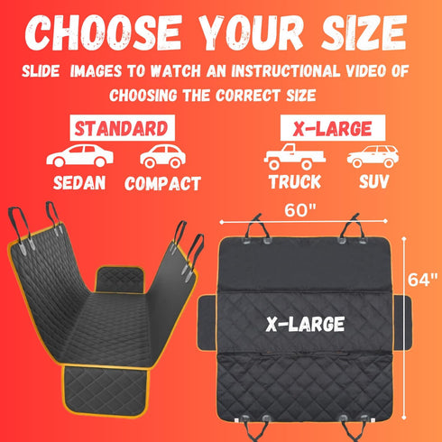 Dog Car Seat Cover - Durable Waterproof Hammock for XL Cars, SUVs & Trucks, Scratchproof Protection Against Dirt and