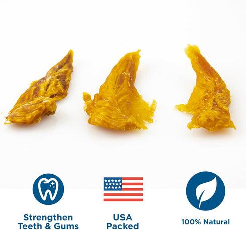 16 oz (Pack 1) Best Bully Sticks Chicken Fillets, All-Natural Jerky Dog Treats - of Bag of Premium Chicken Strips