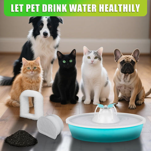 Pet Cat Water Fountain Filters Replacement for Drinkwell Petsafe Fountain, 16 Packs Compatible with Stainless Steel