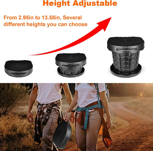 Boreeman 400lbs, Portable camping Toilet, Foldable and Height Adjustable, Load Capacity with Carrying Handle, Perfect