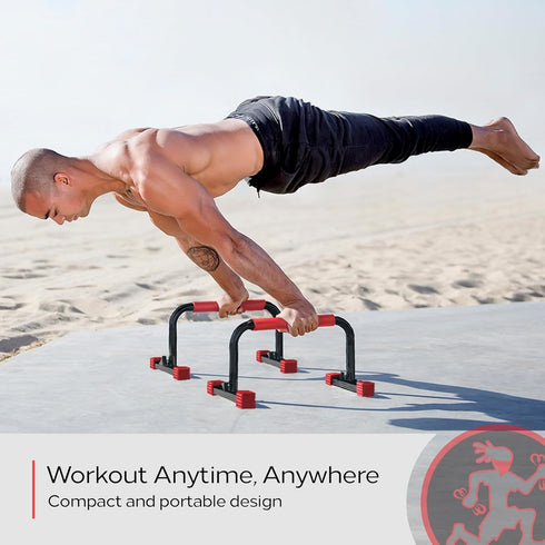 Rubberbanditz Parallette, Parallel Bars & Dip Station for Home Gym Workout Equipment