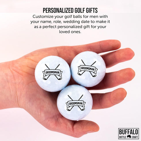 Wilson Sleeve of 3 Personalized Golf Balls for Men, Custom Design Groomsmen Gift, Father of The Bride