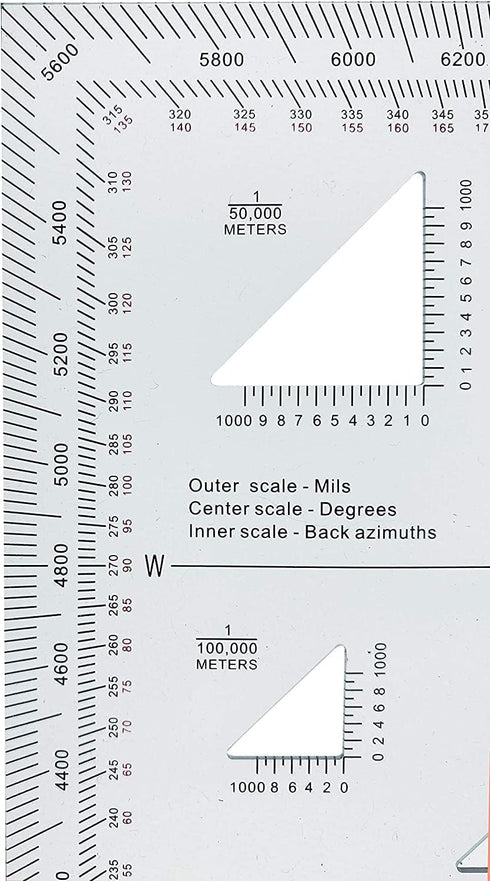 1.2mm Transparent Plastic Military UTM/MGRS Coordinate Scale Map Reading and Land Navigation Topographical Map Scale