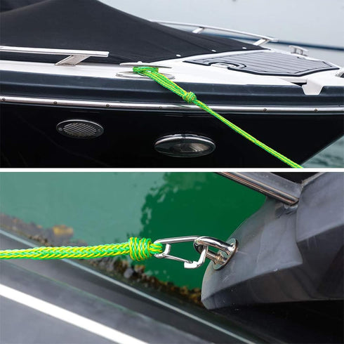 316 7ft. 2 Pack Kayak Tow Rope,Heavy Heavy Duty Jet Ski Tow Rope with Clip,Boat Mooring Dock Line with Stainless Steel