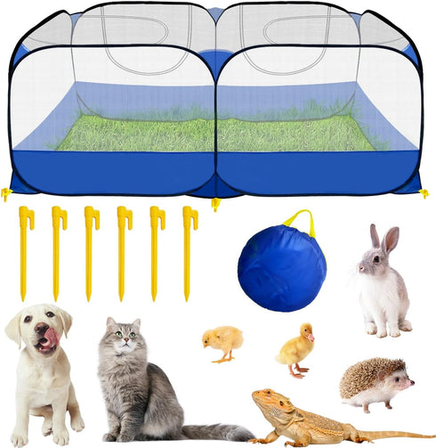 GABraden Small Animals Playpen,Reptiles Cage,Chicken Run Coop Chicken Playpen Breathable Transparent Pet Playpen