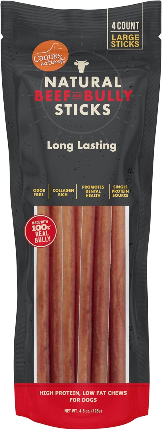 Canine Naturals | Natural Beef & Bully Sticks | Long-Lasting, Odor Free,
