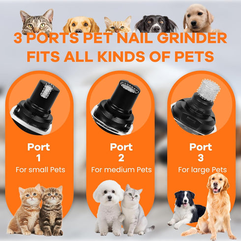 Tife Grinder,2 Trimmer,Quiet Dog Nail Speed Electric Rechargeable Dog Nail and Low-Vibration Pet Nail Grinder,Painless