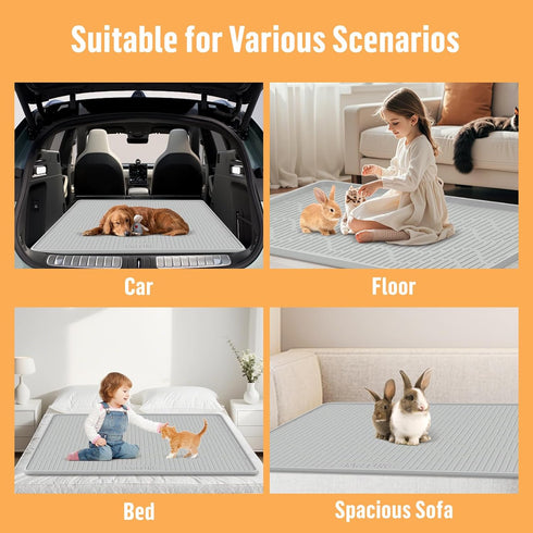 46 x32 Silicone Pet Cage Liner Mat, Small Animals Floor Bed Mat Washable & Reusable Rabbit Playpen Mat, Pet Training