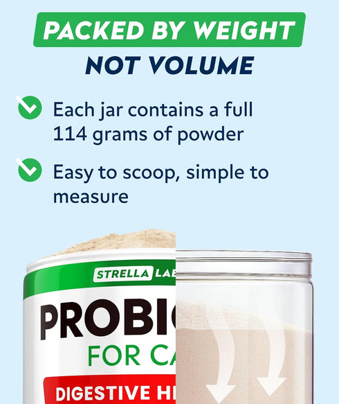 StrellaLab Cat Probiotic Powder, Easy to Mix Digestive Support for Indoor Cats, Health Supplies Food Supplement, 4 oz