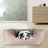 JOEJOY Washable Rectangle Dog Bed for Large Medium Small Dogs, Non-Slip Bottom, Soft Beige Calming Orthopedic Cuddler