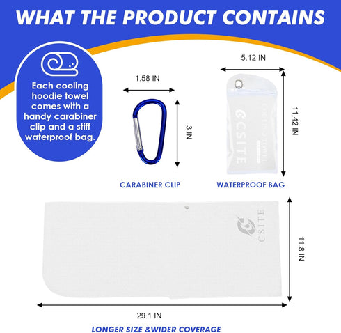 50 CSITE Cooling Hoodie Towels for Neck and Face, UPF Sun Protection & Instant Cooling, Ice Towels for Hot Weather