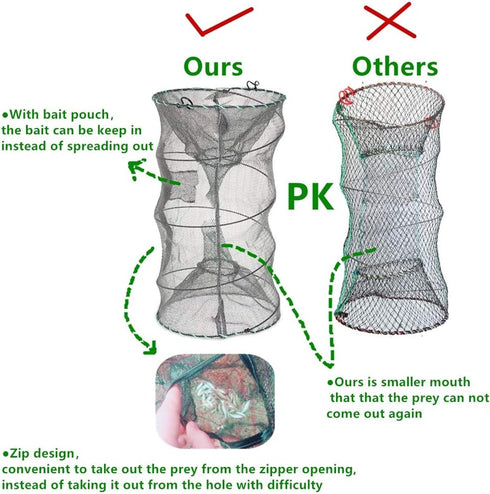 ieasky Trap,2 Packs Accessories,12.6X20.1inches Fishing Bait Crab Trap Minnow Trap Crawfish Trap Lobster Shrimp