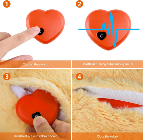 Beverly Shark Puppy Heartbeat Toy - Calming Aid for Puppies, Stuffed Animal Behavioral Training Sleep Aid (Brown-1)