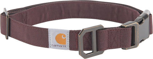Carhartt Nylon Duck Dog Collar, Large, Fully Adjustable Durable 2-Ply Cordura Nylon Canvas, Deep Wine